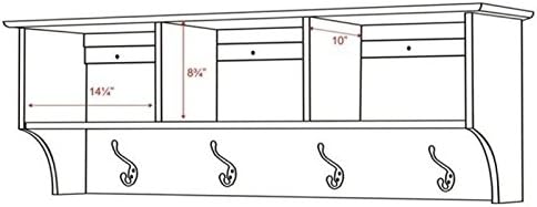Prepac 48" Contemporary Wall Mounted Coat Rack, Coat Hooks Wall Mount - Image 4