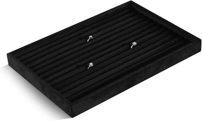 Velvet Ring Display Tray, Stackable Muilt Slot Rings Ear Stud Storage Tray - Image 4