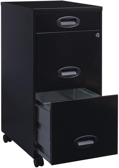 Pemberly Row 3 Drawers 29.52" Vertical Black Metal Filing Cabinet Lockable - Image 7
