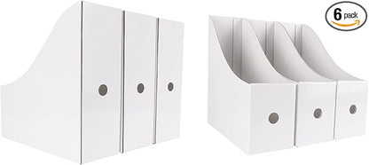 Limitliho 6 Pack White Cardboard Magazine Holder by Limitliho