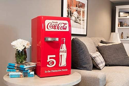Coca-Cola Retro 18 Can Mini Fridge w/ 12V DC and 110V AC Cords, Portable Cooler - Image 6