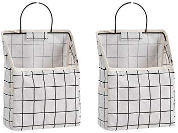 QULSE 2 Pcs Wall-Hanging Storage Bags, Desktop Organizer Basket Cotton Linen by Unknown