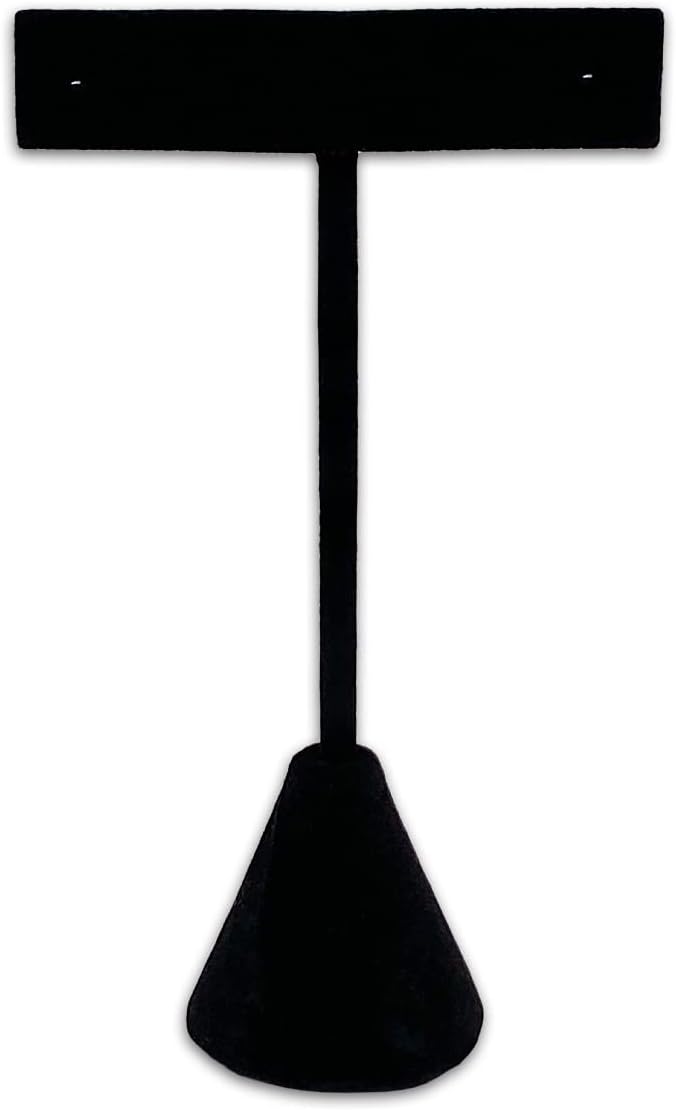 TheDisplayGuys - 4-3/4" T-Bar Jewelry Display Tower - Black Velvet - Earrings - Image 2