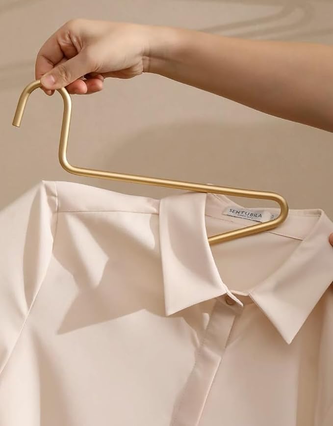 Premium Matte Gold Aluminum Coat Hangers 6 Piece Set, 16.5” Extra Smooth & - Image 6