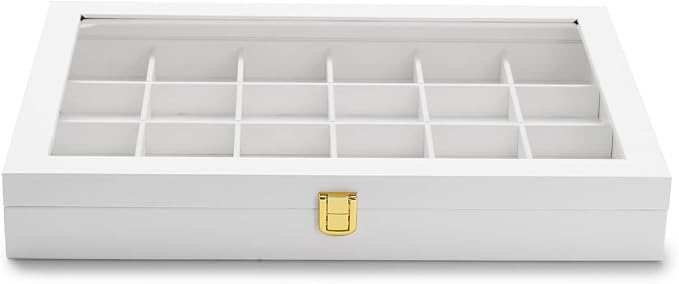 Oirlv Premium Blue Leather 24 Grid Jewelry Tray - Image 4