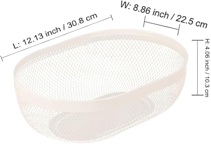 AJIODA Metal Mesh Steel Basket, Oval Metal Wire Storage Organizer Baskets Multi - Image 2