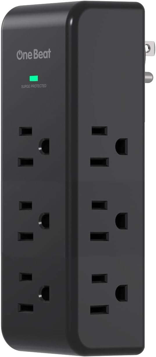 Surge Protector Outlet Extender, 9 AC Multi Outlet Wall Plug by OneBeat