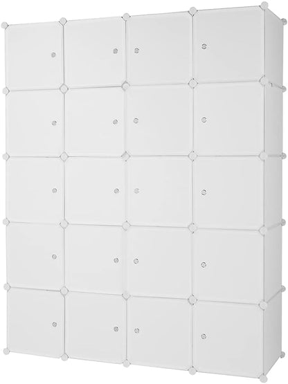 Cube Storage Organizer, 20-Cube Plastic Closet Cabinet, DIY Plastic Modular by Volowoo