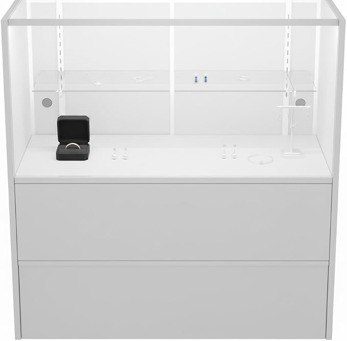 WISDOMFUR 5ft White Display Showcase Cabinet - Image 5