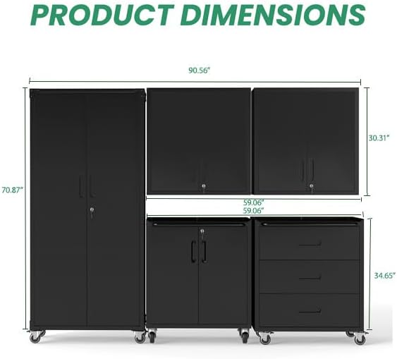 Garage Cabinet System | Heavy Duty Steel All-in-One Modular Garage Cabinet Set - Image 2