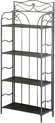 International Caravan Wicker Resin 4-Tier Folding Baker Rack - Image 4