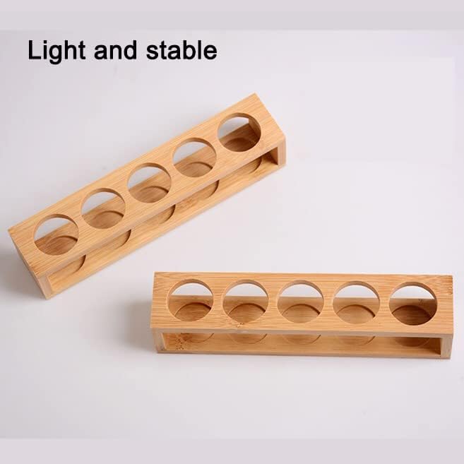 Natural Bamboo Essential Oils Storage Rack fits 15ml bottles 1 Tier Tabletop - Image 5