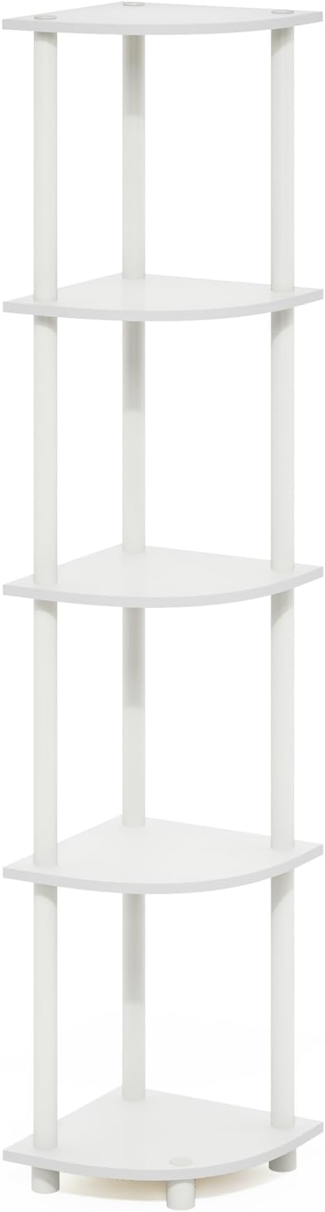 Furinno Turn-N-Tube Corner Shelf, 5-Tier Corner Bookshelf, Open Storage Shelves - Image 7