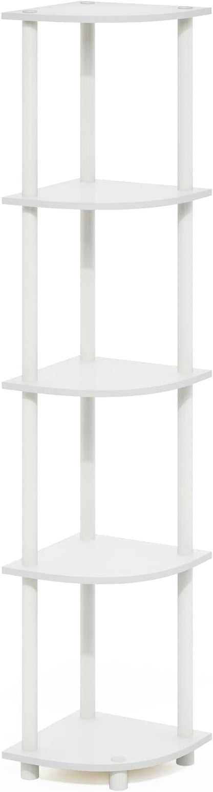 Furinno Turn-N-Tube Corner Shelf, 5-Tier Corner Bookshelf, Open Storage Shelves - Image 7