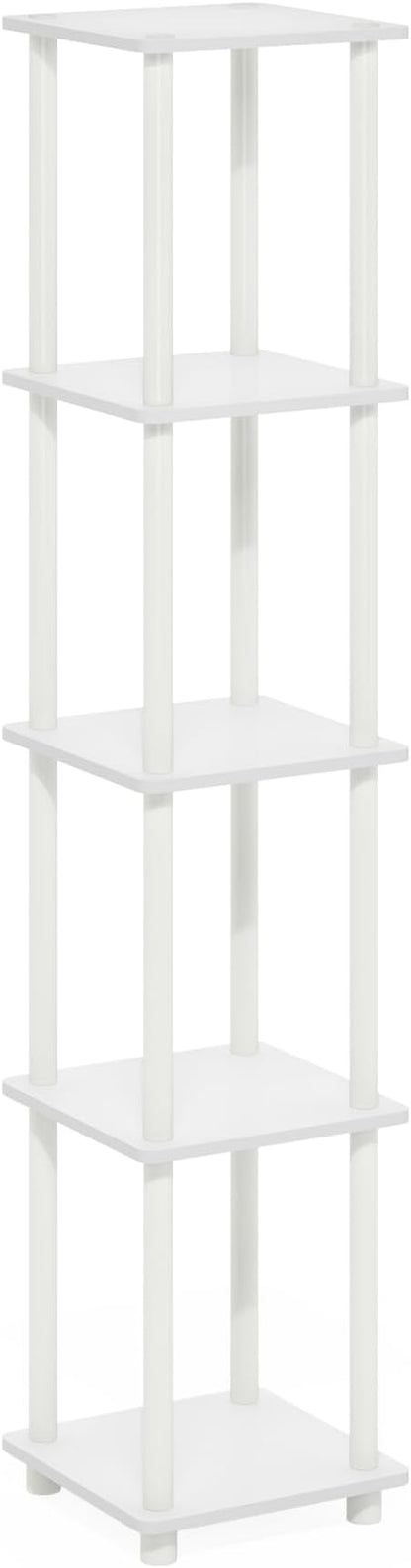 Furinno Turn-N-Tube Storage Shelves, 5-Tier Square Book Shelf, Corner Shelf - Image 6