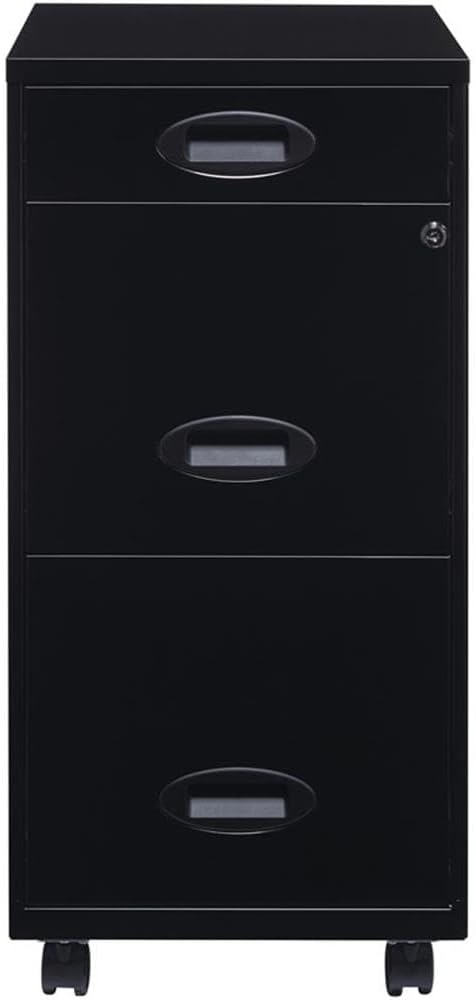 Pemberly Row 3 Drawers 29.52" Vertical Black Metal Filing Cabinet Lockable - Image 5
