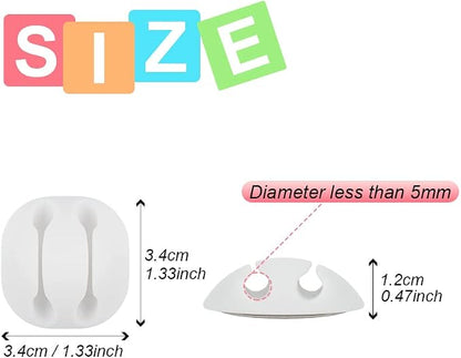 Shintop Cable Clips, 6 Pack White Double Cord Holder Adhesive Cord Management - Image 2