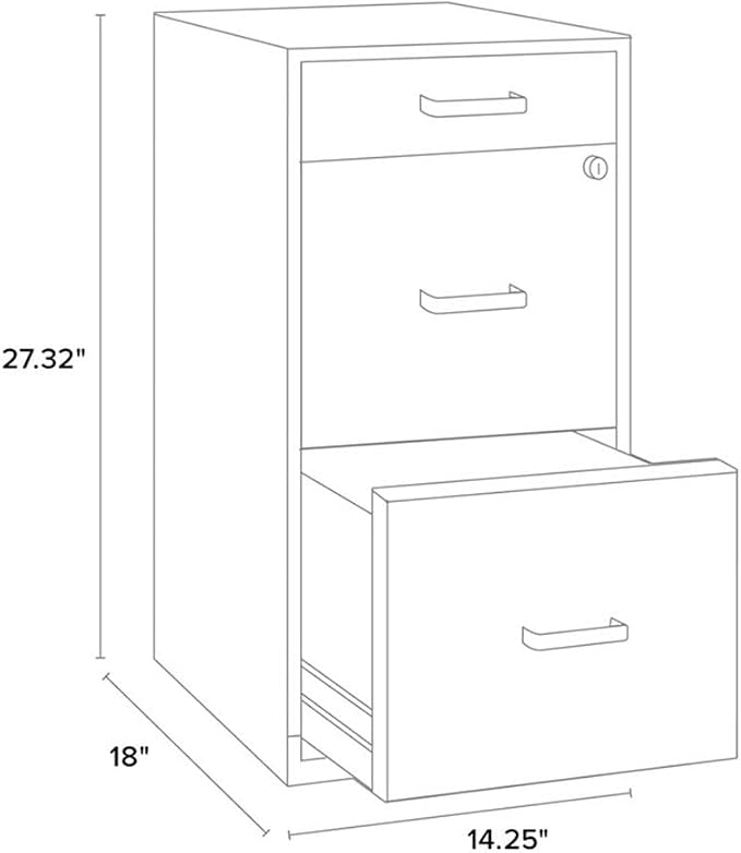 Scranton & Co Set of 2 18" D 3-Drawer Metal Filing Cabinet - Image 2