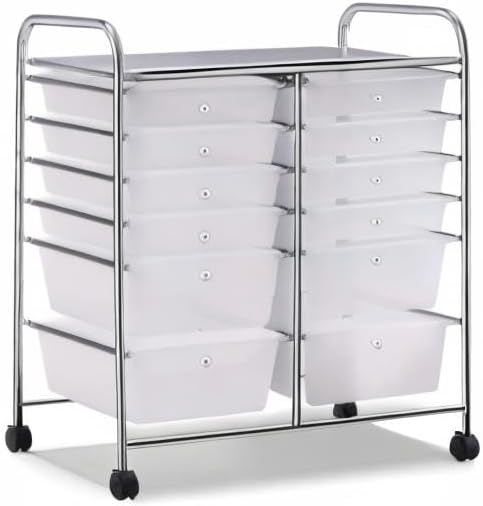 Giantex 12 Drawer Rolling Storage Cart Tools Scrapbook Paper Office School - Image 11