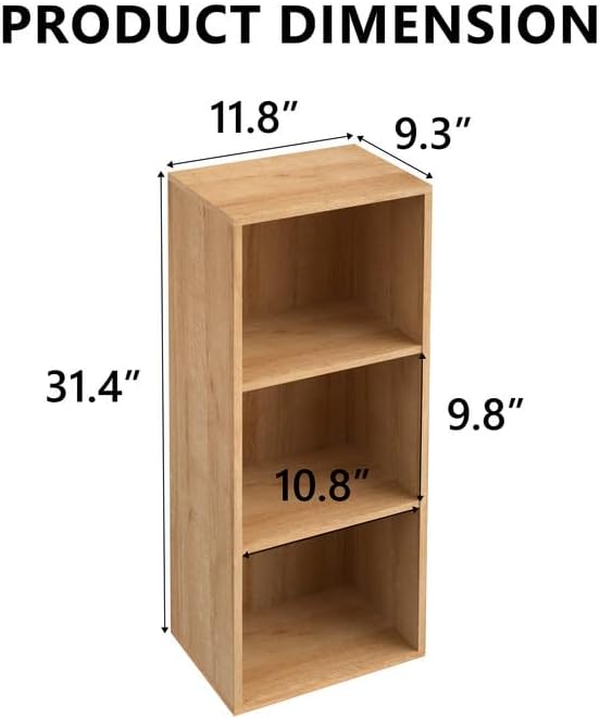 Wooden 3 Cube Storage Organizer, 3 Tier Storage Cubes Storage Display Cubby - Image 3