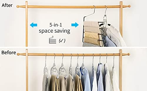 Nature Smile Pants Hangers 3pack, Heavy Duty Multi Layers Space Saving Slack - Image 6