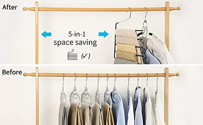 Nature Smile Pants Hangers 3pack, Heavy Duty Multi Layers Space Saving Slack - Image 6