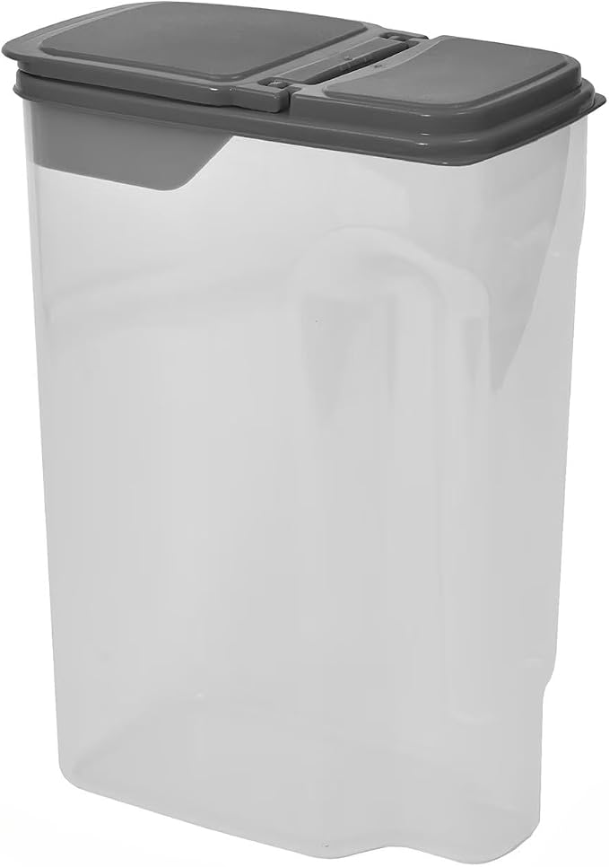 Clear Plastic Cereal Dispenser, 9.75 x 5.38 x 13.5 Inch, 32 Cup Dry Food by Unknown