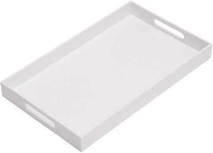 Glossy White Sturdy Acrylic Serving Tray by KEVLANG