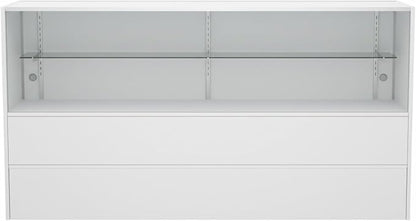 WISDOMFUR 5ft White Display Showcase Cabinet by Unknown