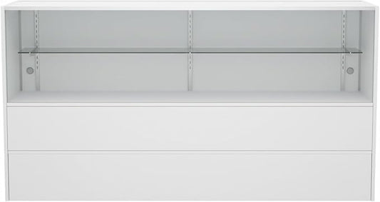 WISDOMFUR 5ft White Display Showcase Cabinet by Unknown