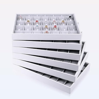 Oirlv Velvet Jewelry Organizer Trays Stackable Showcase Jewelry Display Storage - Image 7