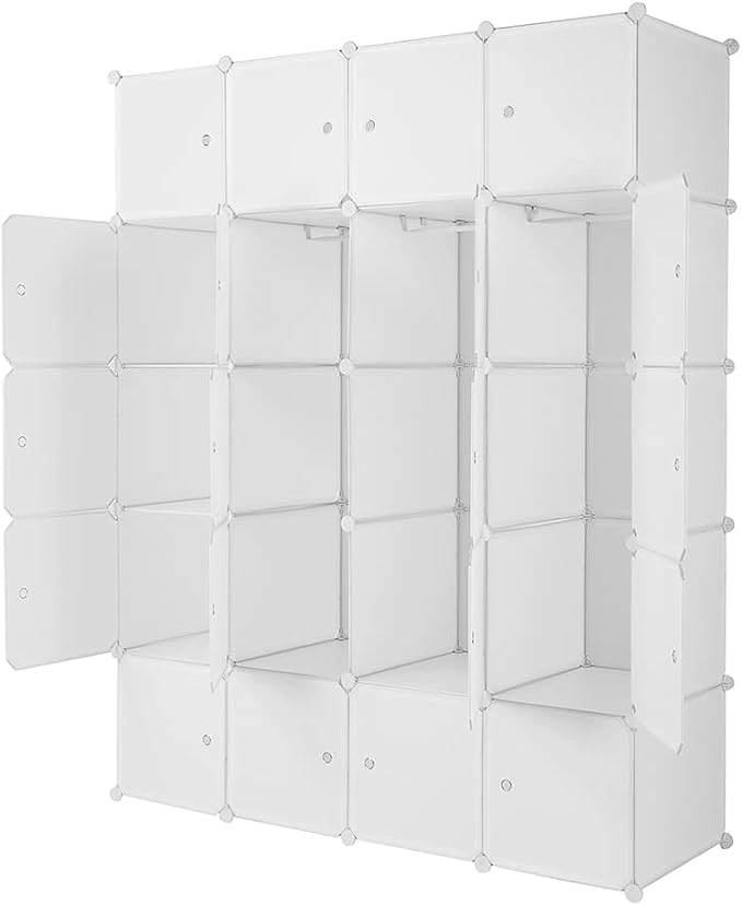 Cube Storage Organizer, 20-Cube Plastic Closet Cabinet, DIY Plastic Modular - Image 6