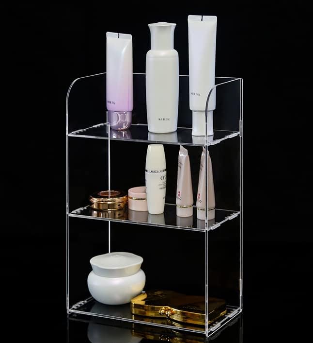 Jusalpha 3 Tier Clear Acrylic Bathroom Organizer Shelf - Image 5