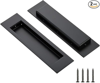 Ravinte 2 Pack Black Sliding Closet Door Handles Black Flush Pulls 8 inch by Ravinte