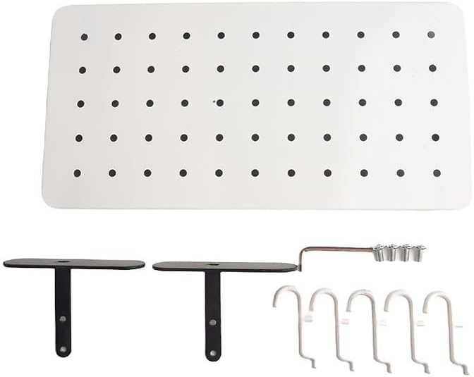 Storage Pegboard for Wall Organization, 14.2" X 7.1" Magnetic-Friendly Steel - Image 3