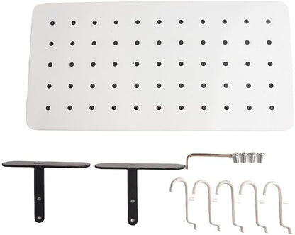Storage Pegboard for Wall Organization, 14.2" X 7.1" Magnetic-Friendly Steel - Image 3