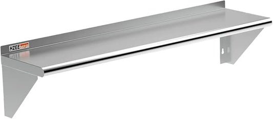 NSF Stainless Steel Wall Mounted Shelves 12x48 Inches 4ft, 18 Gauge Metal by HZEEMFGKitchenArt