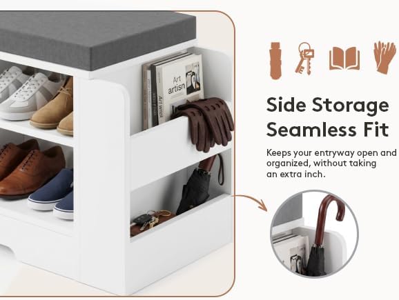 GRUSIGN 47.3" Shoe Storage Bench - Image 4