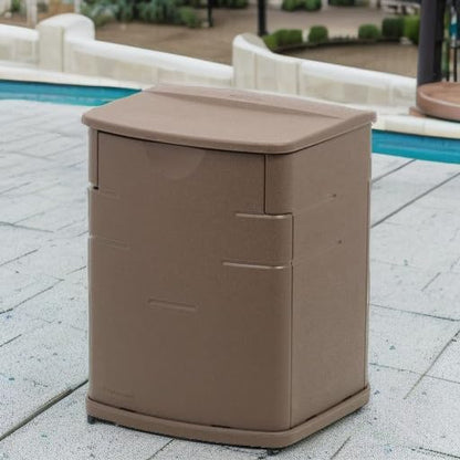 Rubbermaid Small Resin Outdoor Storage Deck Box Weather Resistant Brown Deck - Image 5