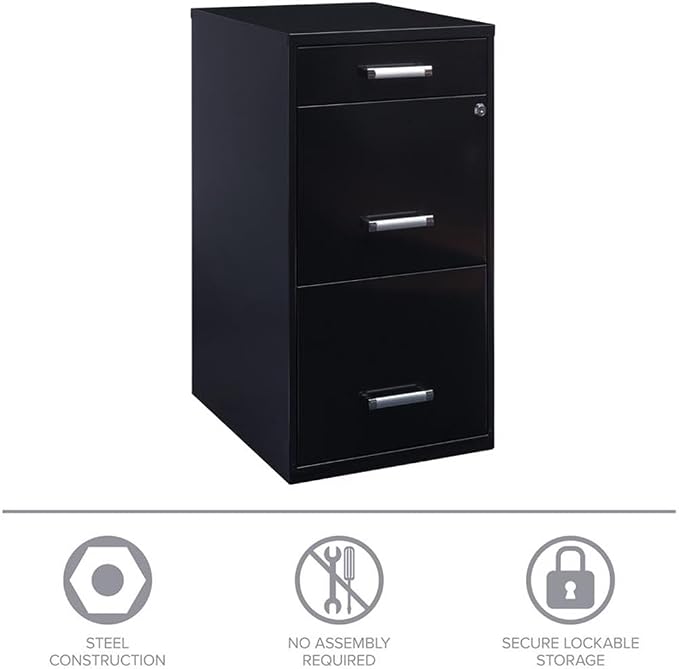 Scranton & Co Set of 2 18" D 3-Drawer Metal Filing Cabinet - Image 8