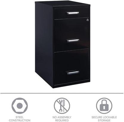Scranton & Co Set of 2 18" D 3-Drawer Metal Filing Cabinet - Image 8