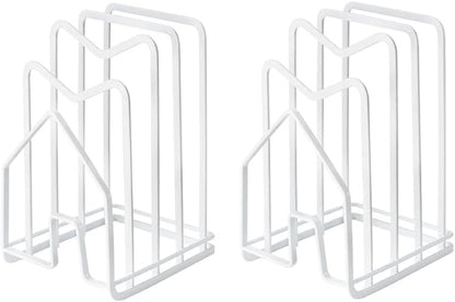 SUNFICON 2 Pack White Cutting Board Holder Rack Pot Pan Lids Holder Chopping by SUNFICON