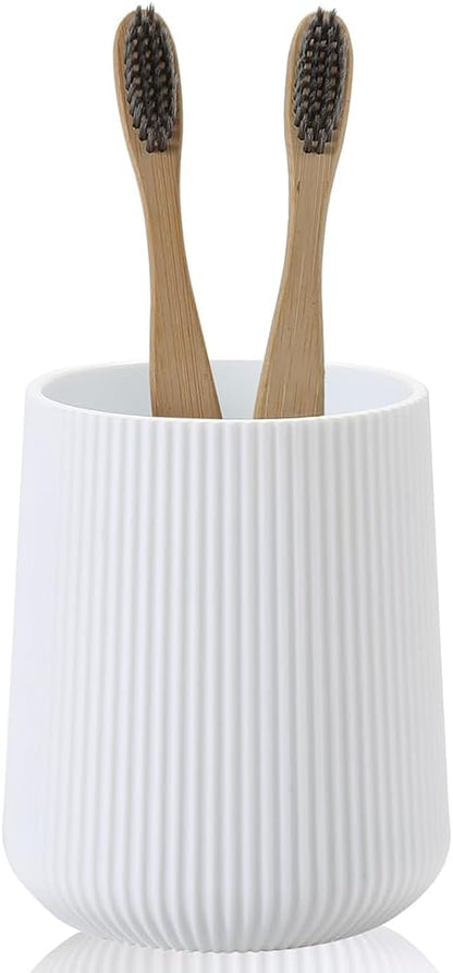 YAUKPH White Striped Toothbrush Holder by KellyHome