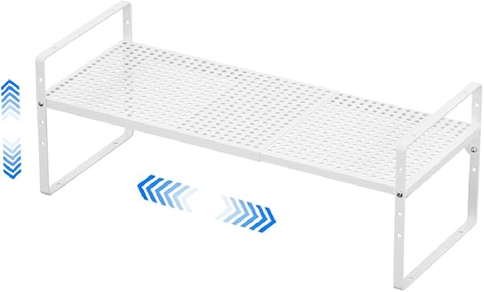 Expandable Counter Shelf, Adjustable Height Spice Rack Metal Mesh Board Shelf by PerfectdesignforyourHOME