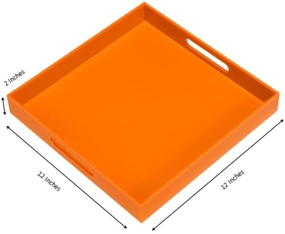 Orange Sturdy Acrylic Serving Tray - Image 2