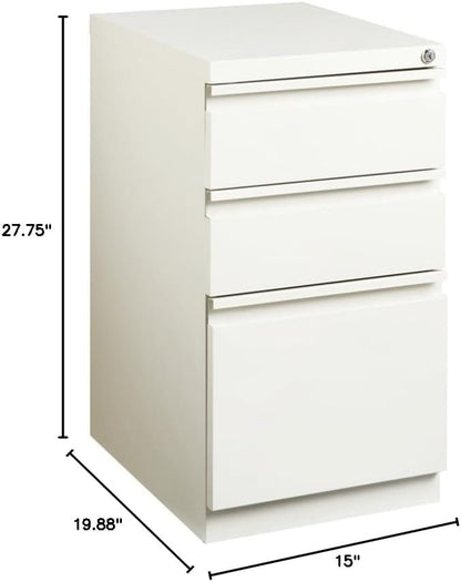 Pemberly Row 3 Drawers 27.75" Vertical White Metal Filing Cabinet Lockable - Image 3