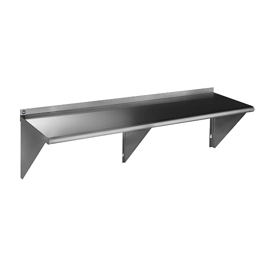 ROCKPOINT Stainless Steel Shelf 18 x 72 Inches 500lb, NSF Metal Commercial by ROCKPOINT