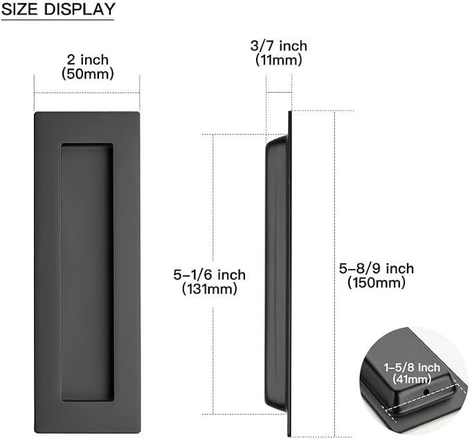 Ravinte Sliding Closet Door Handles Flush Pulls Recessed Finger Pulls - Image 3