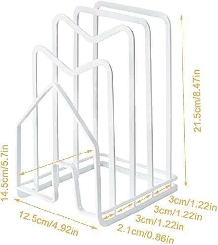 SUNFICON 2 Pack White Cutting Board Holder Rack Pot Pan Lids Holder Chopping - Image 3