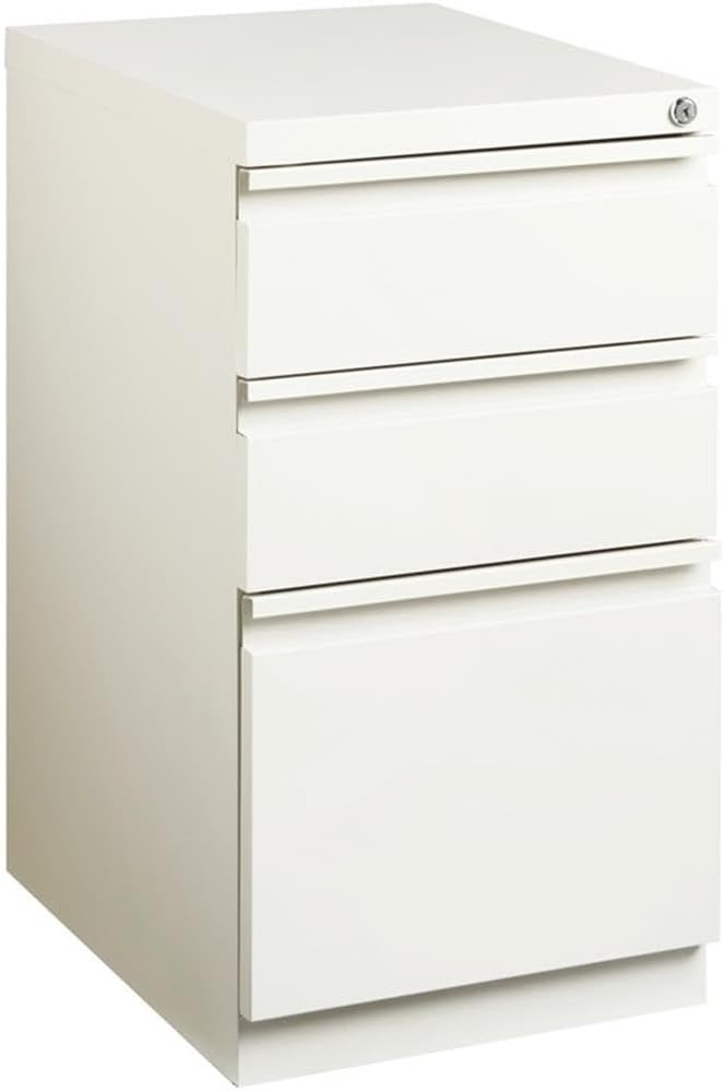 Pemberly Row 3 Drawers 27.75" Vertical White Metal Filing Cabinet Lockable by PEMBERLYROW